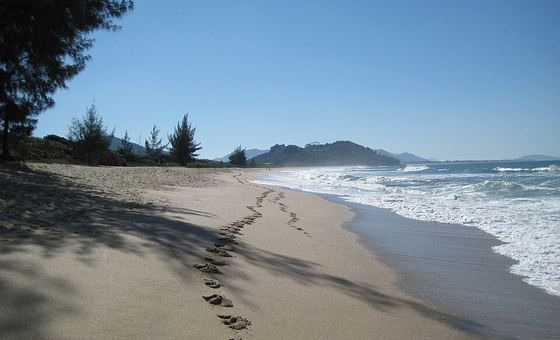Praia da Armação, ponto de partida da travessia Armação, Peri, Sertão e Ribeirão
